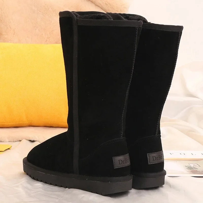 Amanda – Damen Schneestiefel aus veganem Leder mit australischem Fell