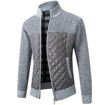 Adam – Herrenjacke mit Hohem Kragen und Solidem Look, Warmer Pullover für Herbst und Winter