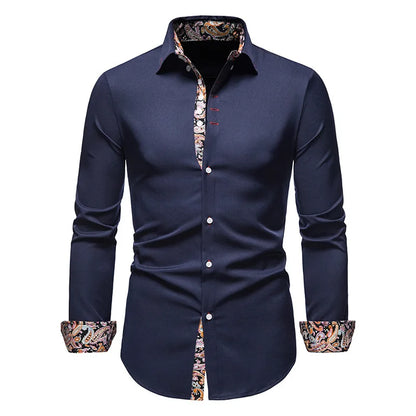 Dylan – Herren Slim Fit Paisley Print Langarmhemd