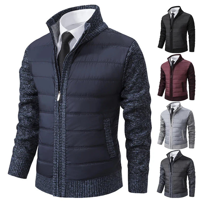 Scott – Hybrid-Steppjacke mit Strickärmeln und Stehkragen