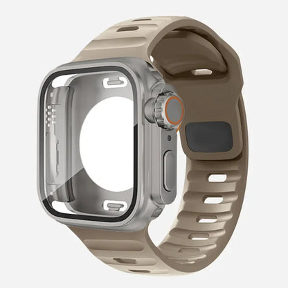 Lisa – Wasserdichtes Unisex-Gehäuse und Silikonband für Apple Watch