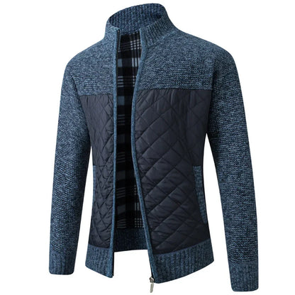 Adam – Herrenjacke mit Hohem Kragen und Solidem Look, Warmer Pullover für Herbst und Winter