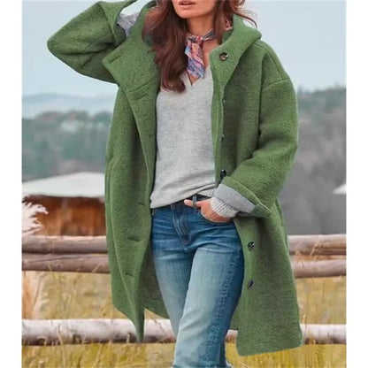 Kimberley – Plüsch-Hoodie-Cardigan-Mantel für Damen