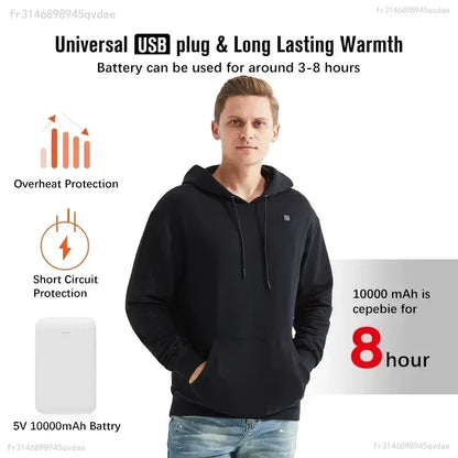 Jeff – Herren USB Beheizter Winter Hoodie