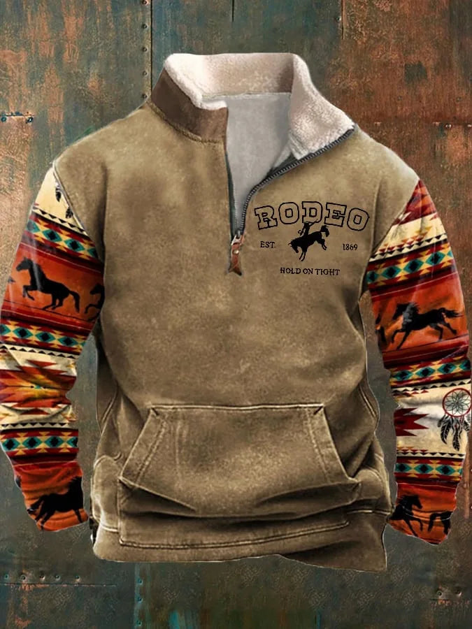 Gary – Vintage 3D Gedruckter Fleece-Pullover