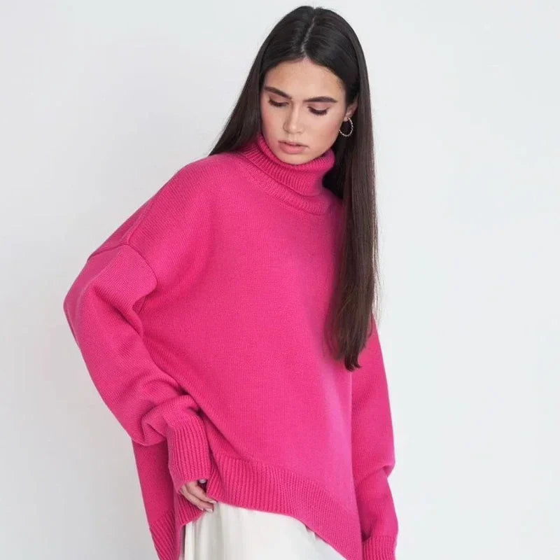 Christine – Eleganter Damenpullover aus Kaschmir mit Rollkragen