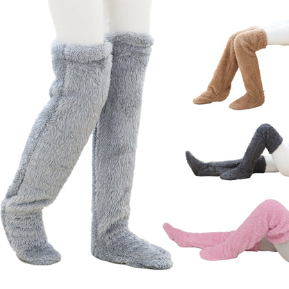 Lauren – Flauschige Overknee-Socken für Damen mit ultraweichem Plüschstoff