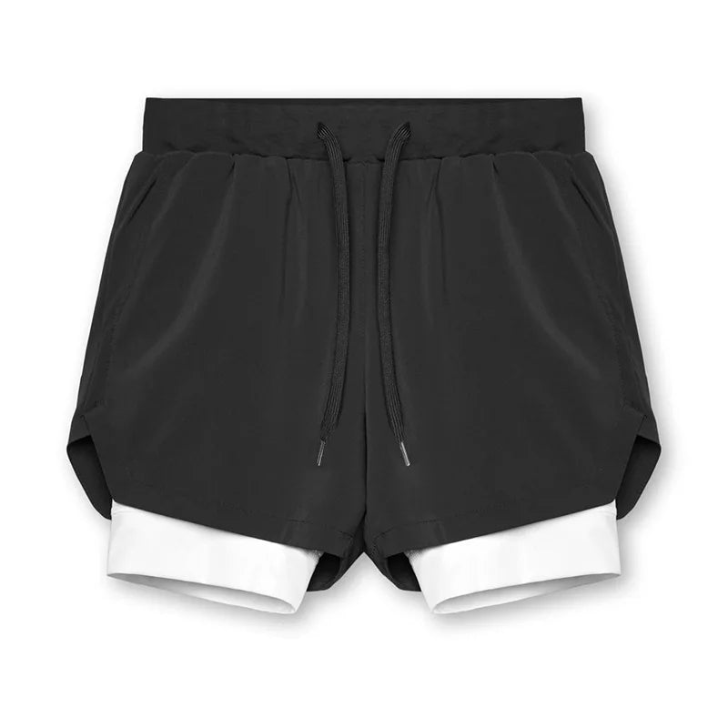 Charles – Atmungsaktive Herren Doppelschicht 2-in-1 Trainingsshorts