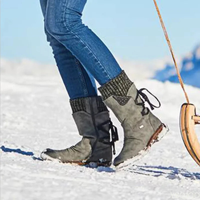 Julie – Damen Retro-Knöchelstiefel mit Seitlichem Reißverschluss