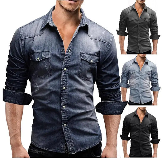 Steve – Herren Langarmshirt aus Denim