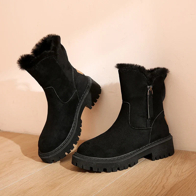 Louise – Damen Mid-Tube Schneestiefel mit Plüsch-Samt