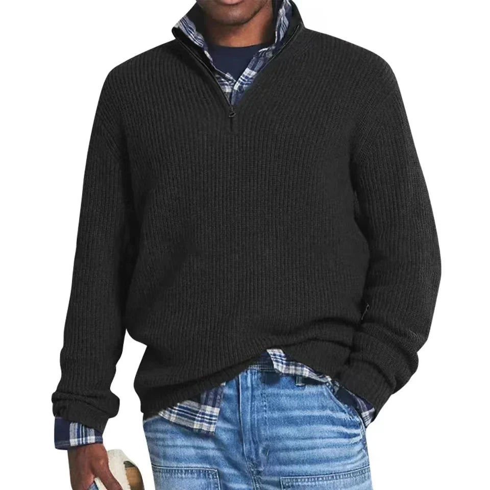 Ted – Herren Strickpullover mit Halbhohem Kragen