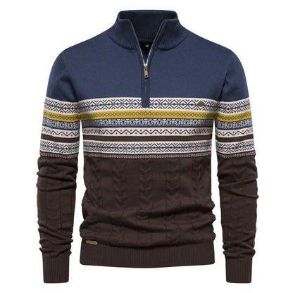 John – Gestreifter Herrenrollkragenpullover