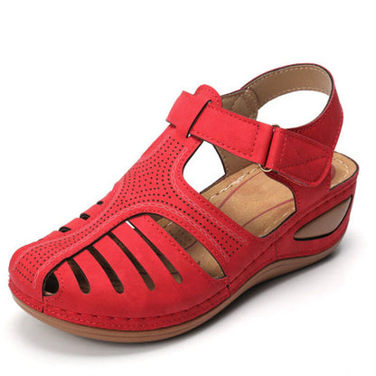 Joy – Retro Wedge-Sandalen mit runder Zehenform für Frauen