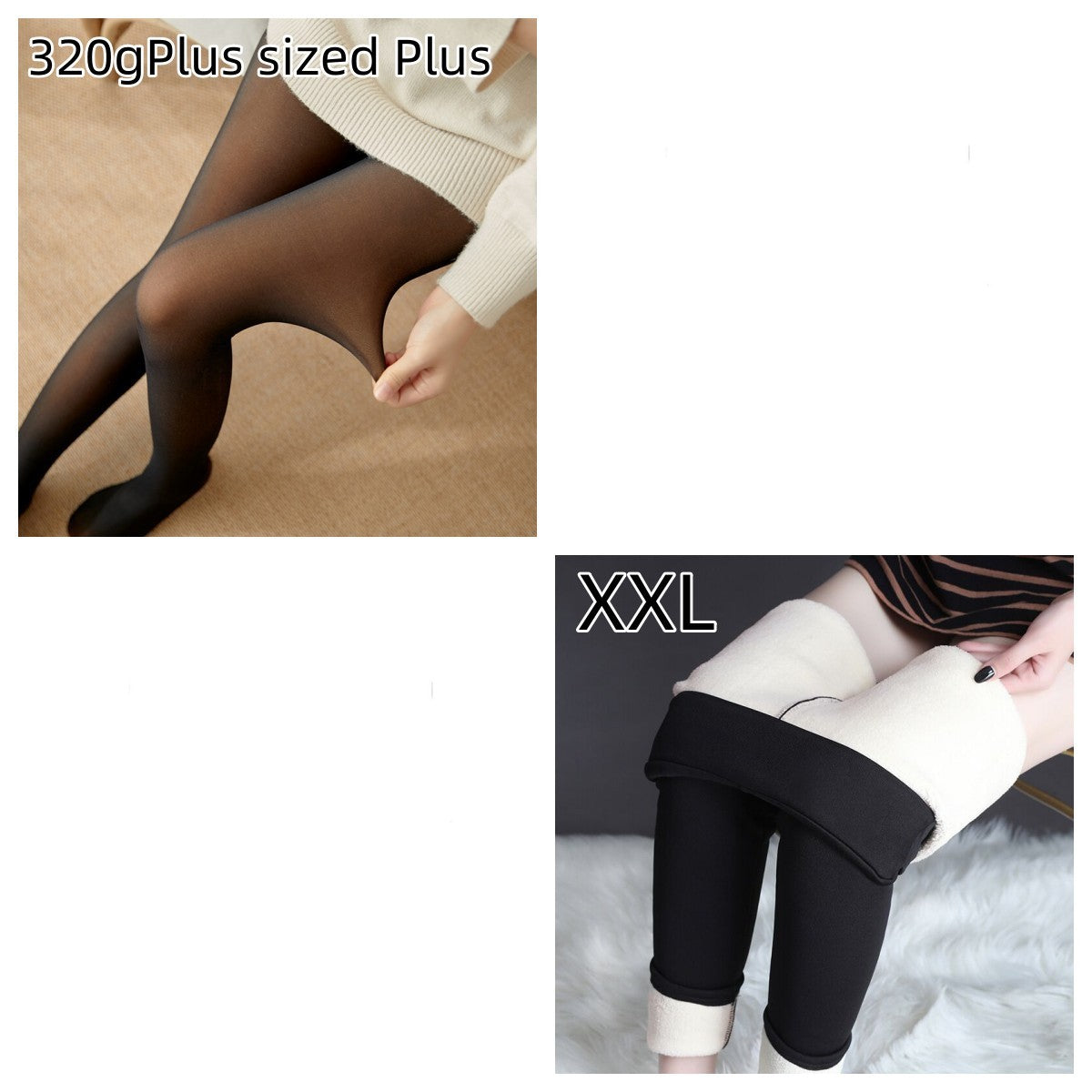 Tracy – Dicke Fleece-Leggings mit transparenter Optik