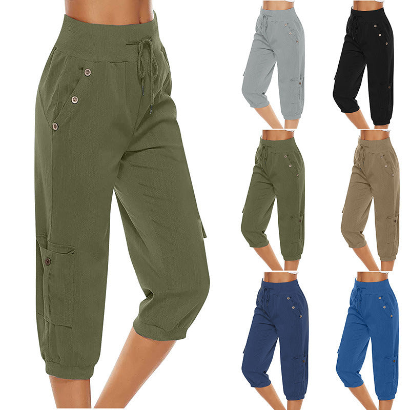 Robyn – Bequeme Damen-Cargo-Hosen aus Baumwolle und Leinen