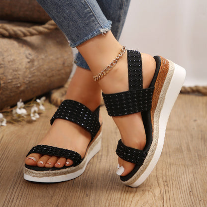 Louise – Sommermode Wedge Sandalen mit offenen Zehen für Damen