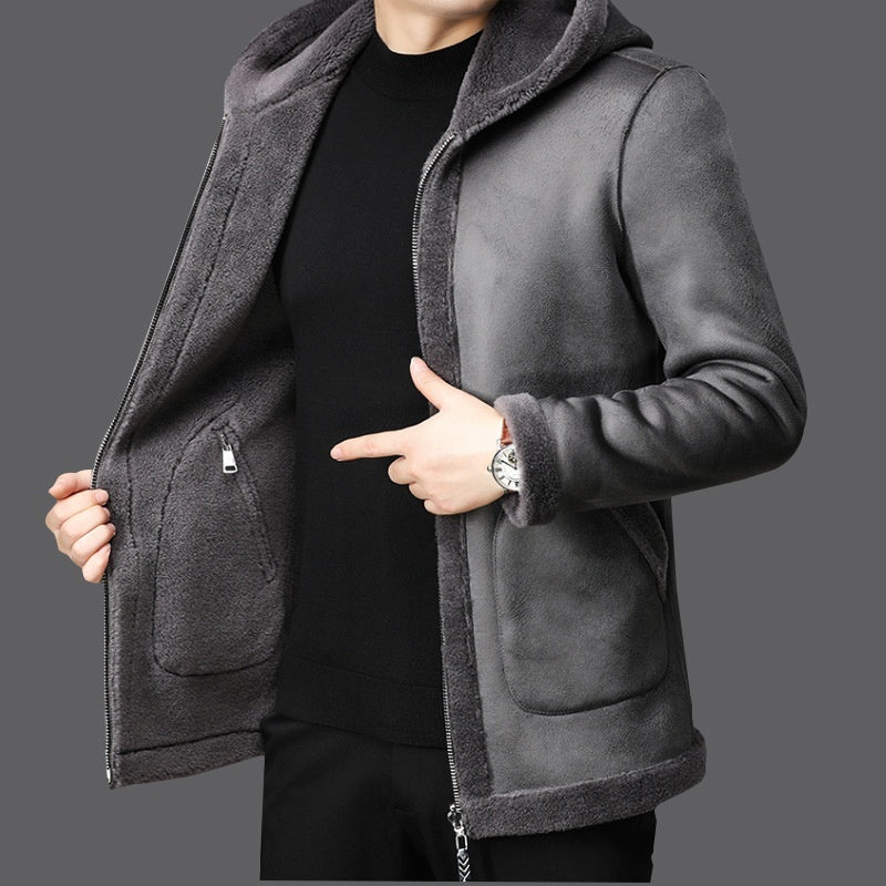 Roger – Wendbarer Fleece-Männerlammwollmantel