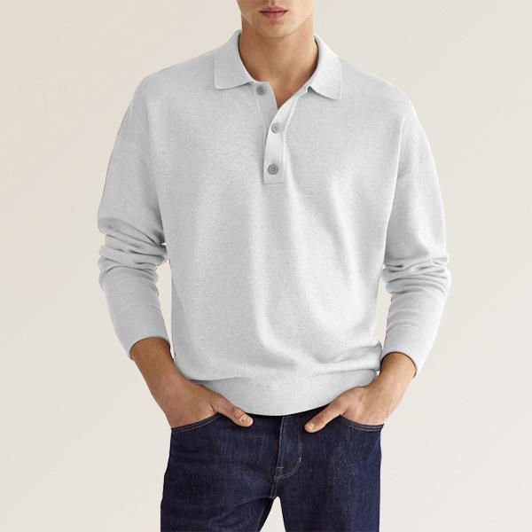 Darren – Langer Herren-Polo-Jacke mit Knöpfen und V-Ausschnitt