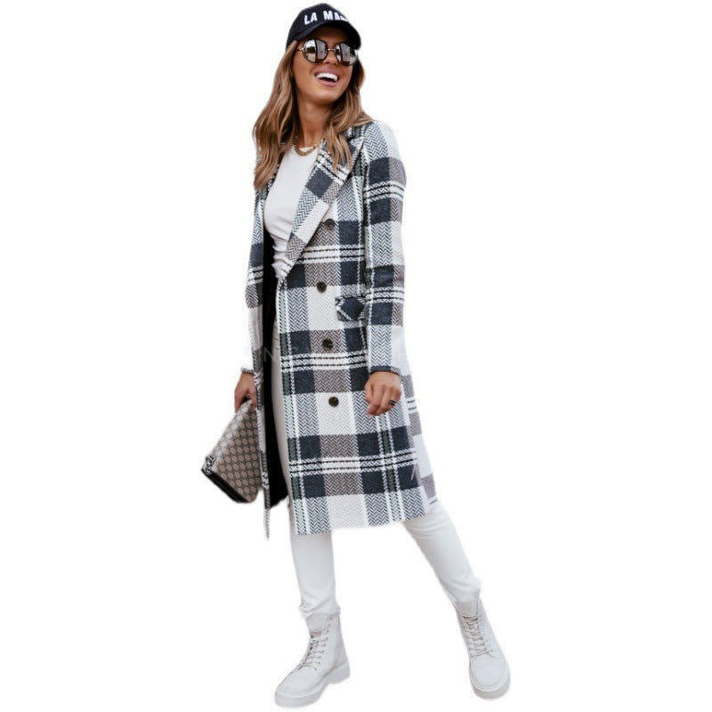 Sue – Plaid Wollmantel für Damen