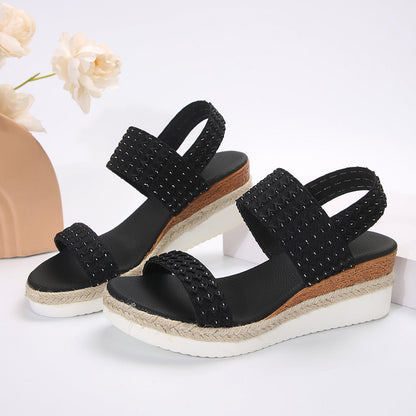 Louise – Sommermode Wedge Sandalen mit offenen Zehen für Damen