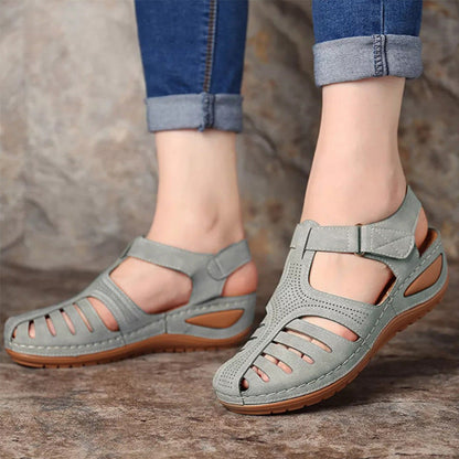 Joy – Retro Wedge-Sandalen mit runder Zehenform für Frauen