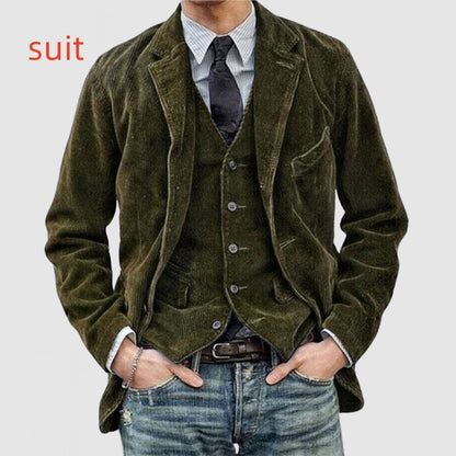 Stewart – Corduroy Jacke Winter Einfarbiger Lässiger Blazer Mode Warmer Herrenmantel