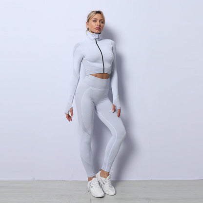 Nicola – 3-teiliges nahtloses Sportset für Frauen im Fitnessstudio