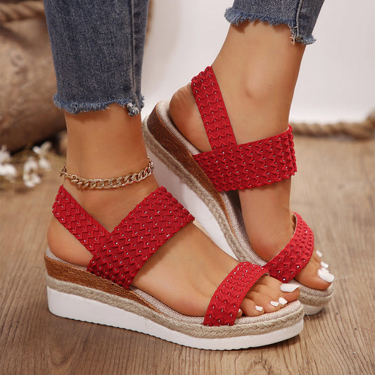 Louise – Sommermode Wedge Sandalen mit offenen Zehen für Damen