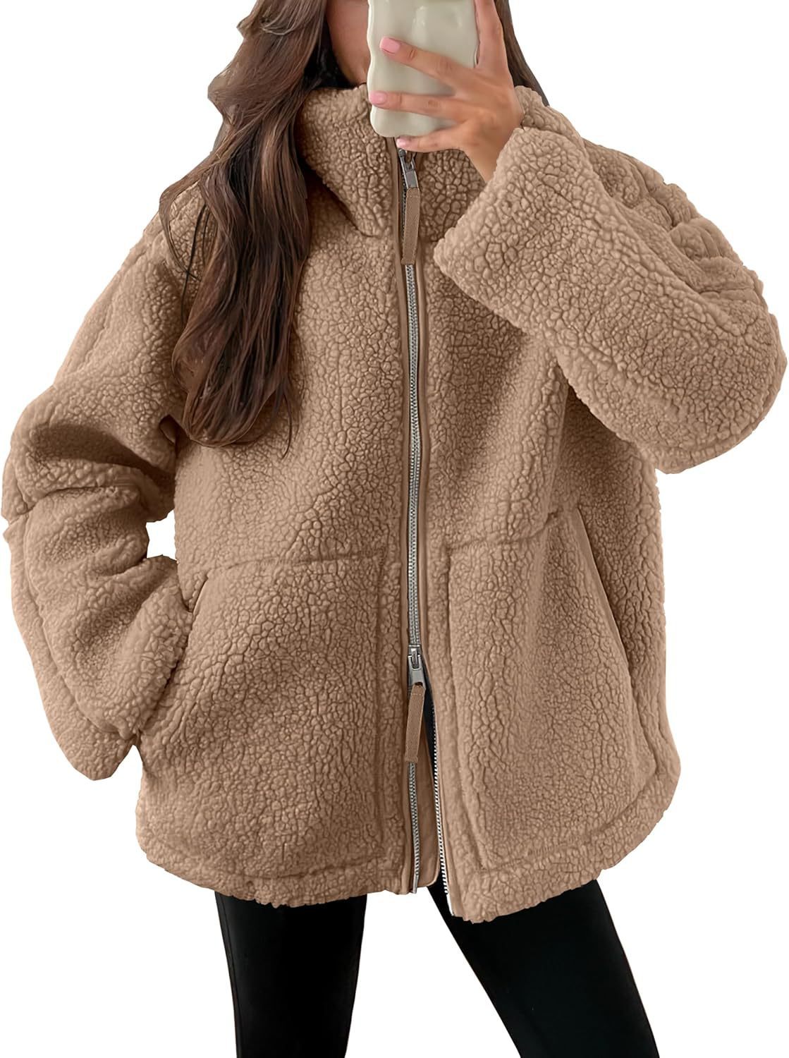 Michelle – Winter-Lapel-Nahtjacke mit Taschen aus hochwertigem Fleece für Damen