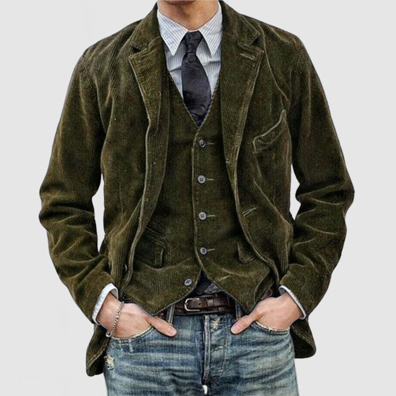 Stewart – Corduroy Jacke Winter Einfarbiger Lässiger Blazer Mode Warmer Herrenmantel