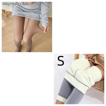 Tracy – Dicke Fleece-Leggings mit transparenter Optik