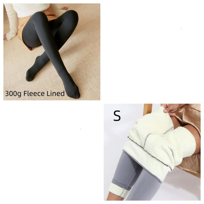 Tracy – Dicke Fleece-Leggings mit transparenter Optik