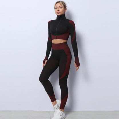 Nicola – 3-teiliges nahtloses Sportset für Frauen im Fitnessstudio