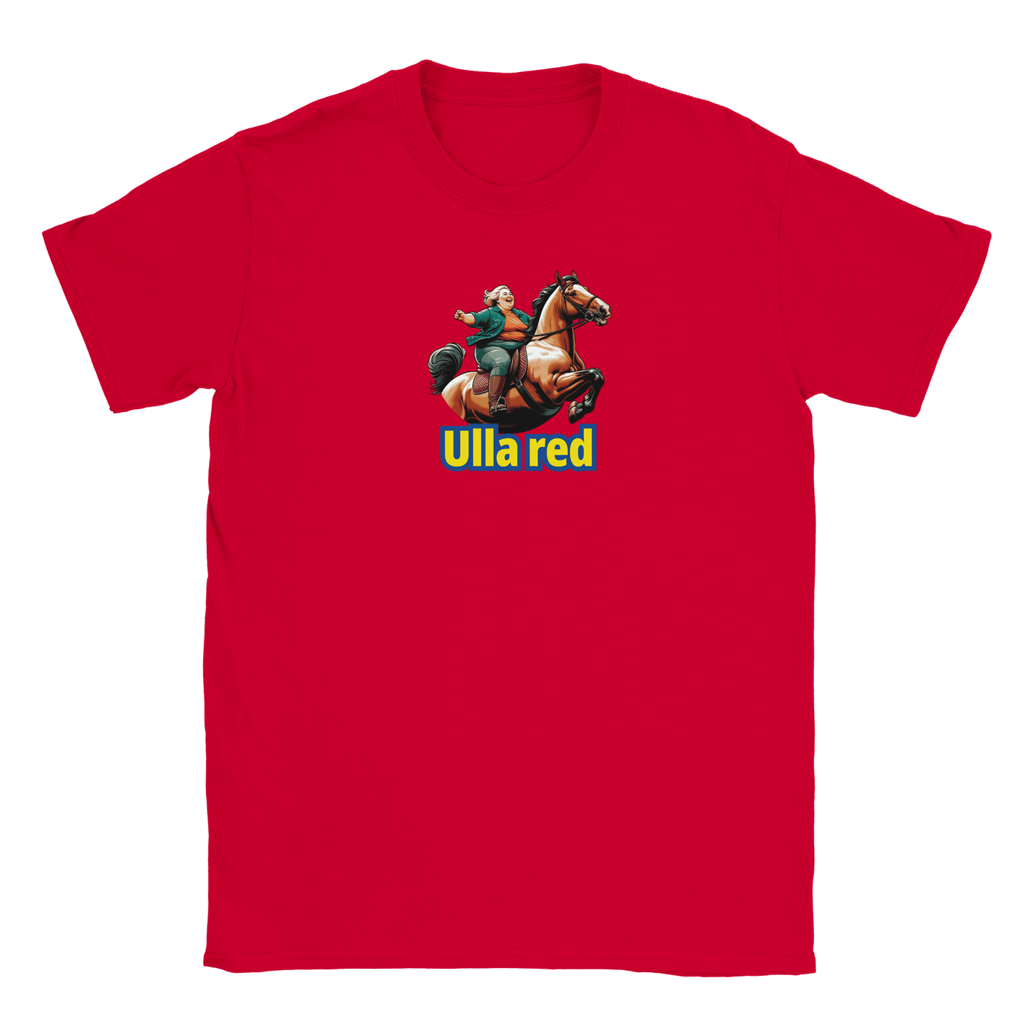 Gillian – Unisex T-Shirt mit Rotem Print